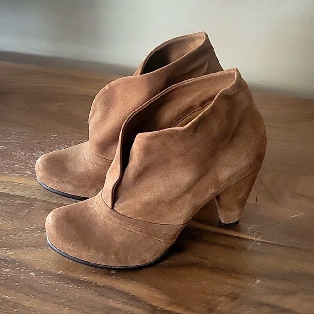 New Coclico Womens 6.5 Boho Outro Ankle Brown Suede Boots Booties Heels Western - Picture 11 of 11